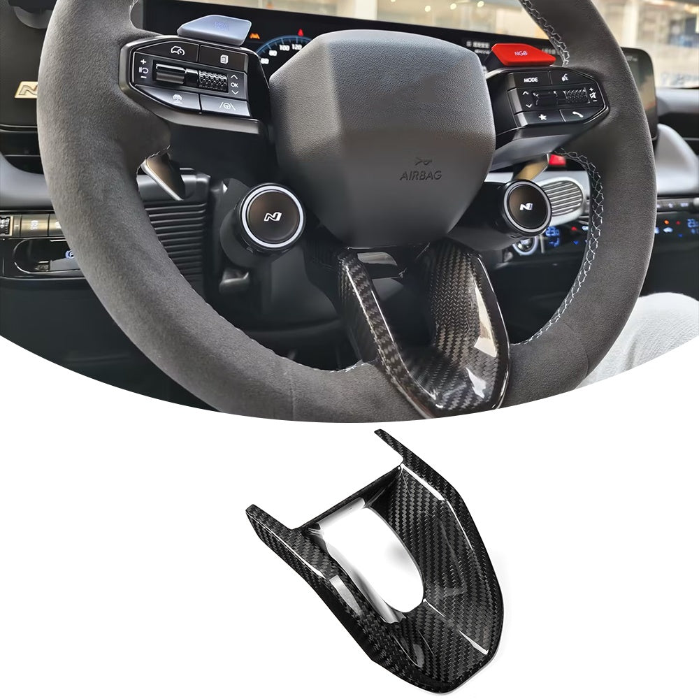 DRY Carbon Fiber Steering Wheel Lower Cover Trim For Hyundai Ioniq 5N 2021 2022 2023 2024 2025