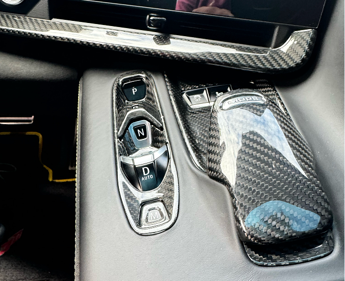 For Corvette C8 3LT Stingray Coupe Convertible Z06 Z51 Performance 2020+ Center Console Frame Transmission Control PRND Frame Button Cover Dry Carbon Fiber