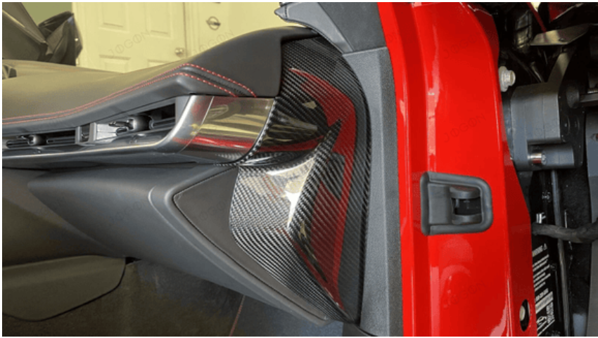 For Corvette C8 Z51 Z06 Stingray Coupe HTC 2020-2023 Car Console Dash Side Cover Panel Trim Carbon Fiber Car Accessories