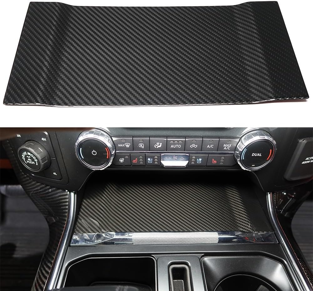 DRY Carbon Fiber Center Console Sliding Cubby Door Cover Trim For Ford F150 Raptor Lariat Limited Tremor Platinum King Ranch 2021 2022 2023 2024 2025