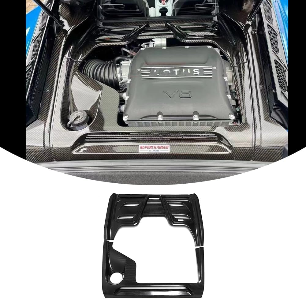 2PCS Engine Hood Cover Trim For Lotus Emira 3.5 MT V6 Coupe Sports 2022 2023 2024 2025, Pre Preg Dry Carbon Fiber
