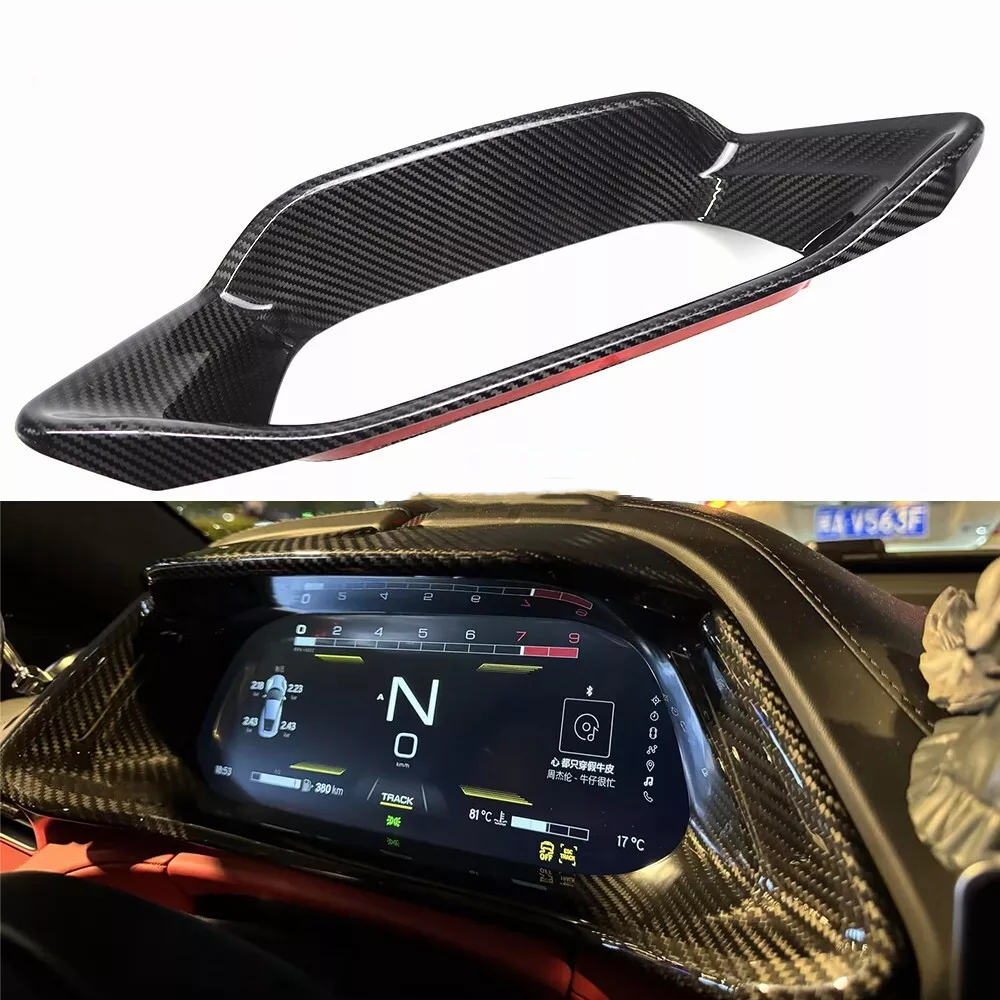 Dry Carbon Fiber Dash Instrument Cluster Frame Trim For Lotus Emira V6 I4 GT4 2022 2023 2024 2025