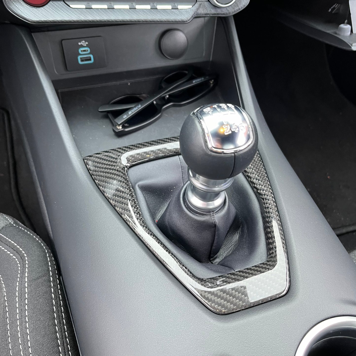 For Mustang S650 GT Dark horse Ecoboost MT Gear Shift Base Frame Real Carbon Fiber