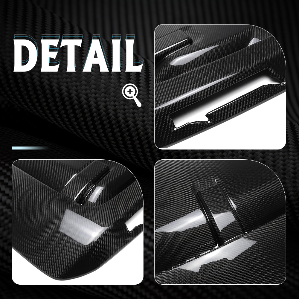 Real Carbon Fiber Car Hood Scoop Front Hood Vent Cover For Ford F-150 F150 Raptor 2021+