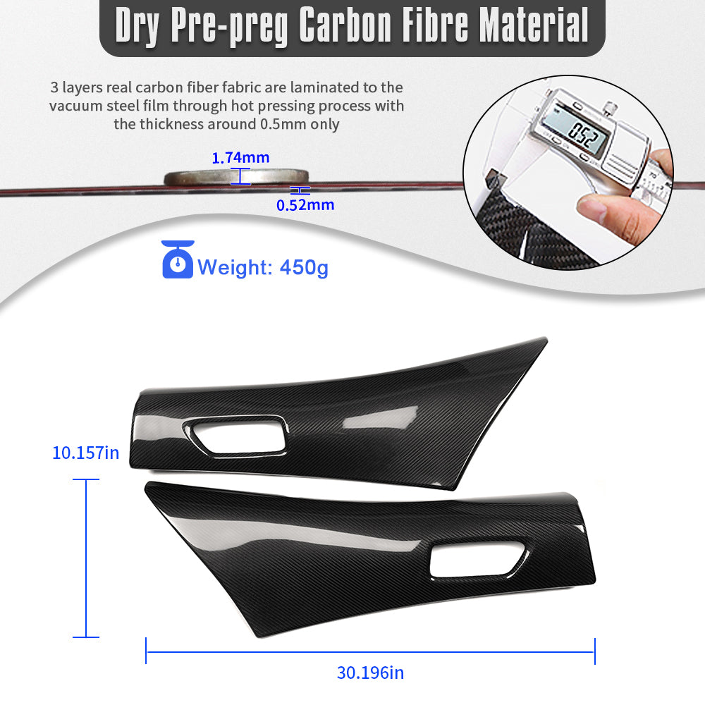 Dry Carbon Fiber Front Rear Door Armrest Upper Trim For Toyota GR Corolla GZEA14 2023 2024 2025, Inner Door Panel Decorative Covers