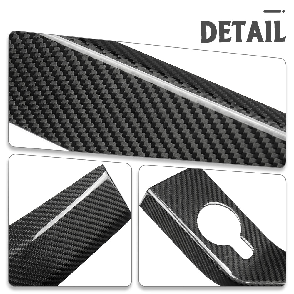 Real Dry Carbon Fiber Console Dashboard Panel Trims For Ford Bronco Badlands Wildtrak Outer Banks Heritage Edition 2021-2025