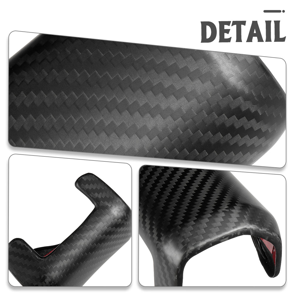 Genuine Carbon Fiber Gear Shift Knob Cover Cap Trim For Ford F-150 Raptor Tremor Limited Platinum Lariat King Ranch 2021 2022 2023 2024 2025