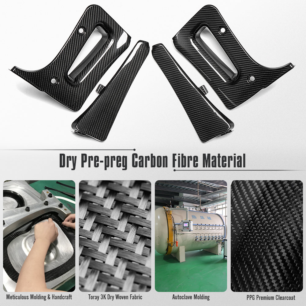 Prepreg Dry Carbon Fiber Mud Flaps For Corvette C8 Z06 E-Ray 2023 2024 2025, Front Rear Mudguard Fender Trim