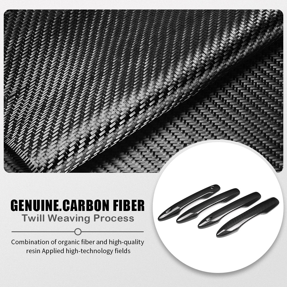 Dry Carbon Fiber 4PCS Door Handle Trim Cover For Toyota GR Corolla Morizo GZEA14 E210 Camry Avalon 2023 2024 2025, Exterior Carbon Accessories