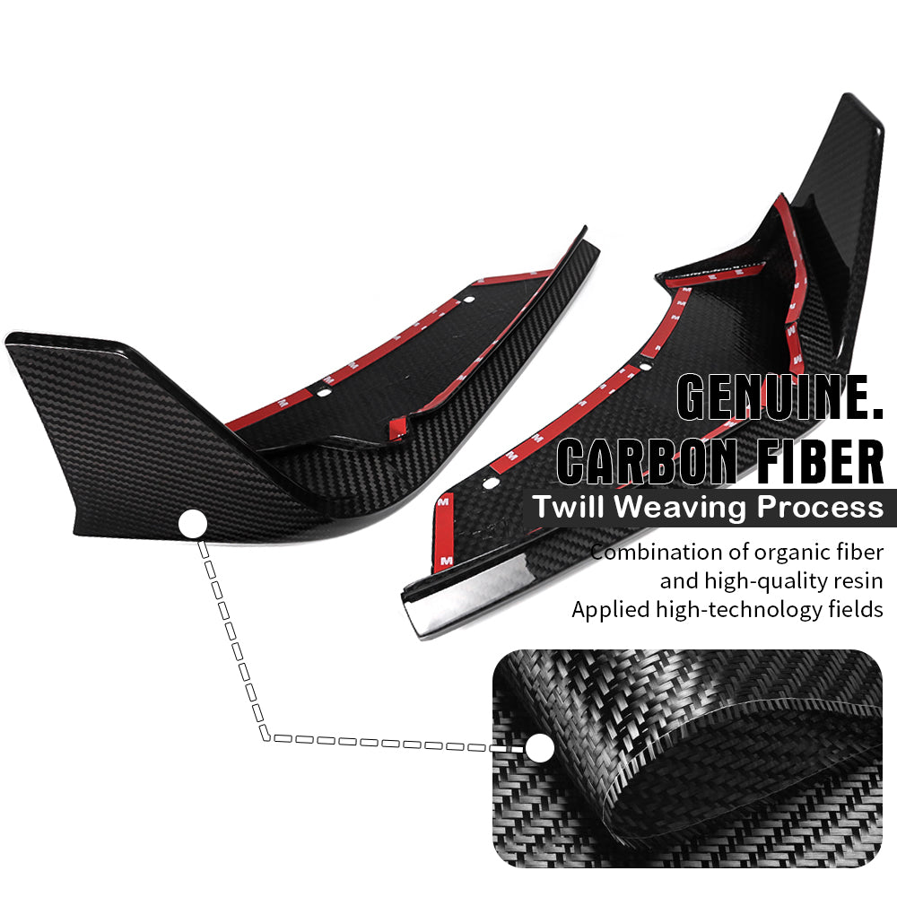 For Corvette C8 Z51 Z06 2020+ Rear Bumper Corner Cover Dry Carbon Fiber