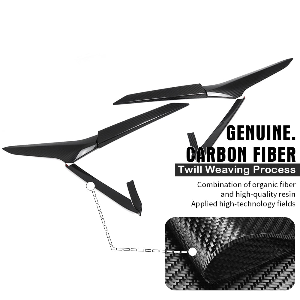 Dry Carbon Fiber Side Door Handle Spoiler Trims For Corvette C8 Z06 2020-2025, Carbon Sticker
