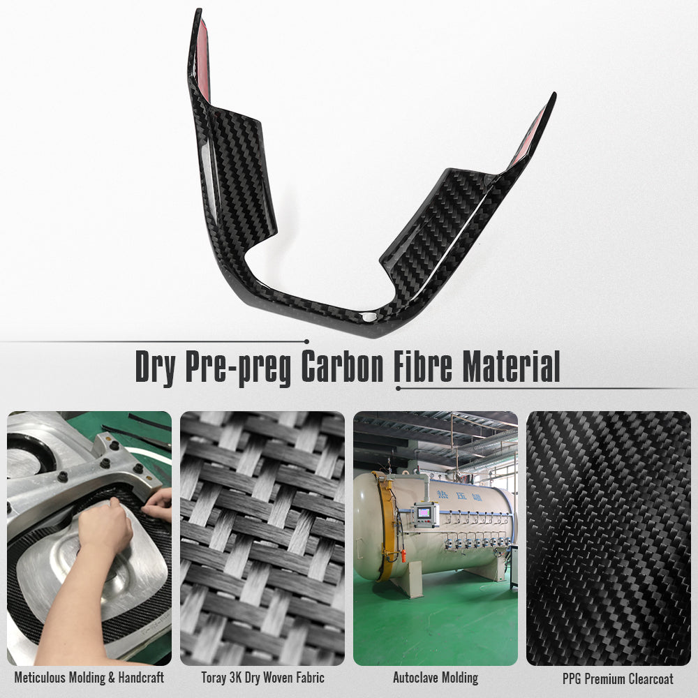 Dry Carbon Fiber Steering Wheel Cover Trim For Lotus Emira I4 V6 GT4 2022 2023 2024 2025