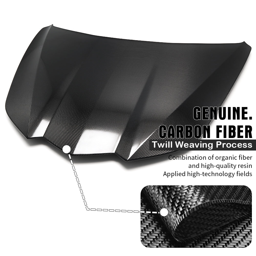 Real Carbon Fiber Replacement Front Engine Hood Cover For Corvette C8 Stingray Coupe HTC Z06 Z51 2020-2025, Exterior Trim