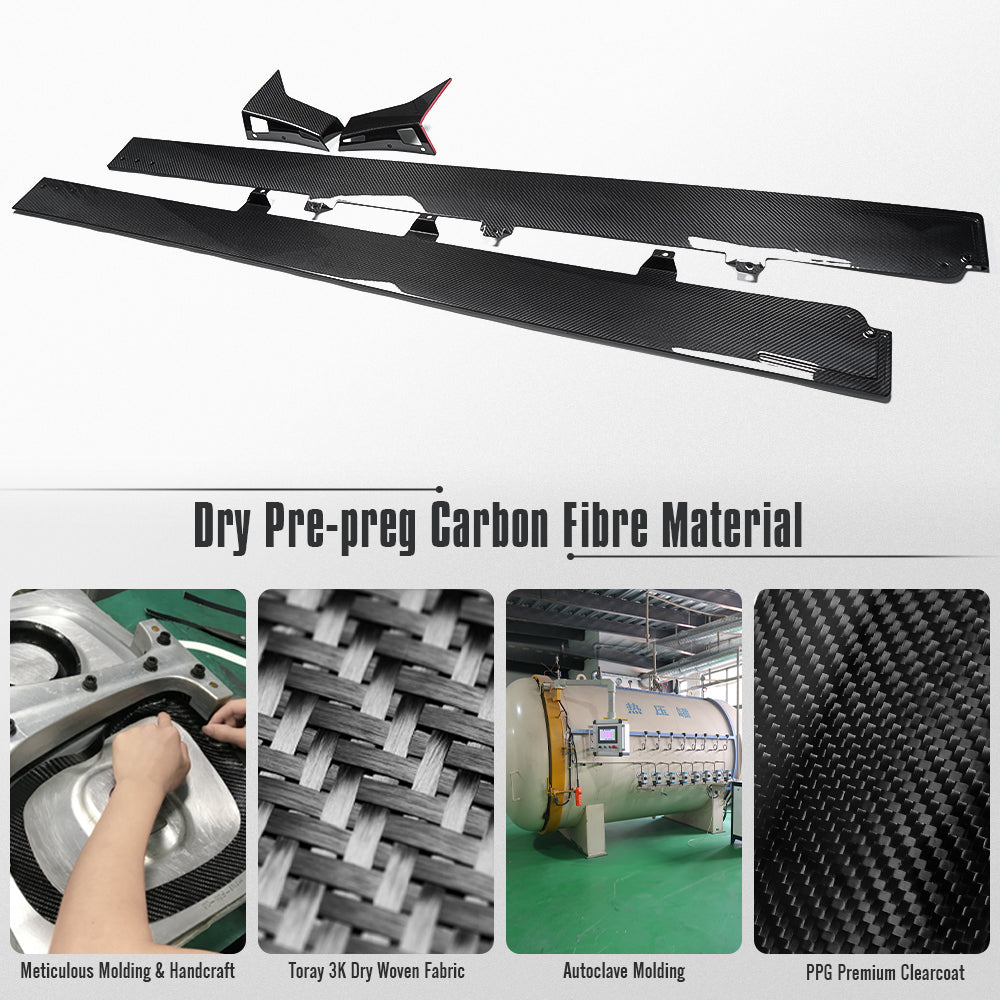 Real Carbon Fiber Side Skirts For Acura Integra Type S 2023 2024 2025, Car Rocker Panels, Exterior Trim