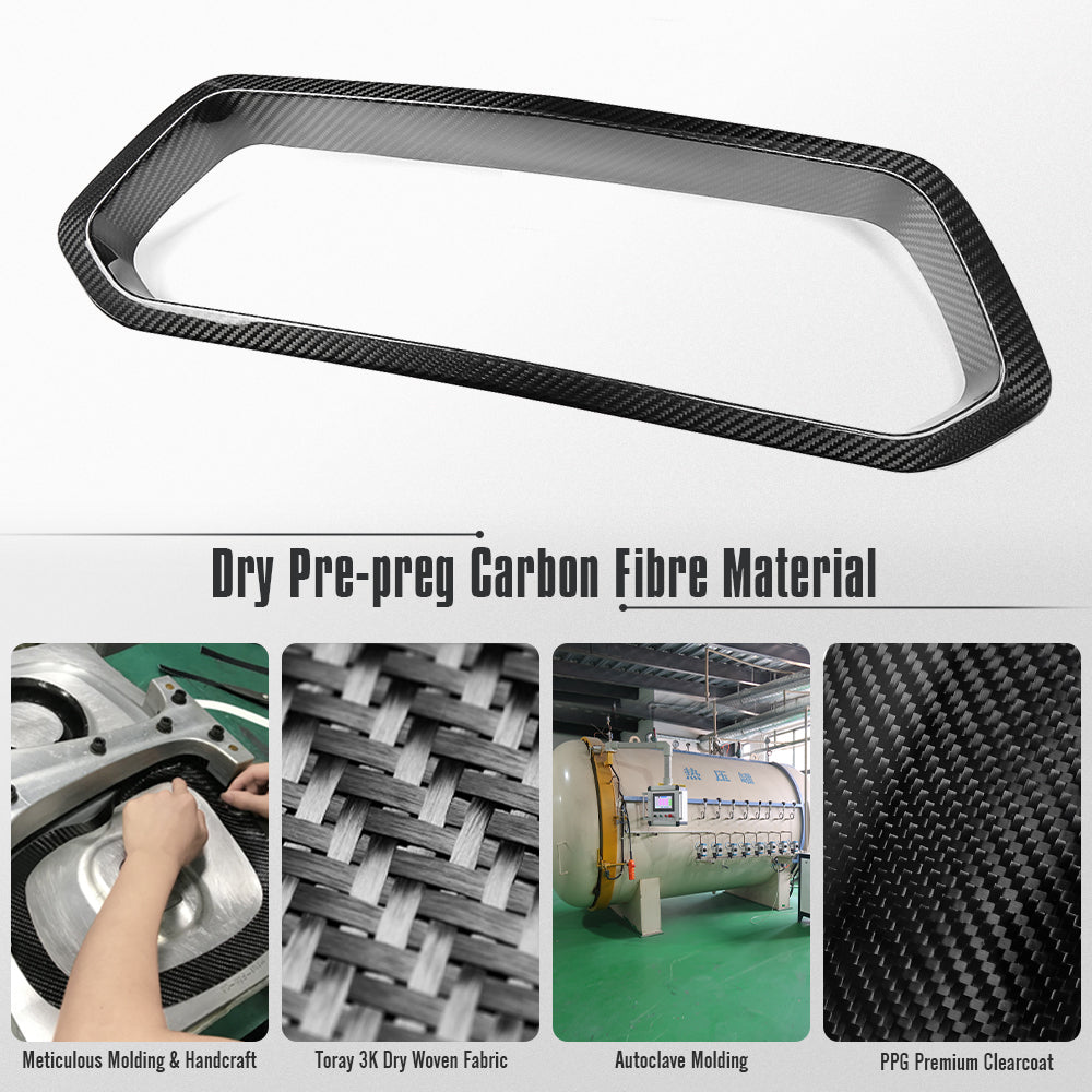 Dry Carbon Fiber Tail Throat Frame Trim For Corvette C8 ZR1 Z06 Z07 LT6 2023 2024 2025, Rear Bumper Exhaust Pipe Cover