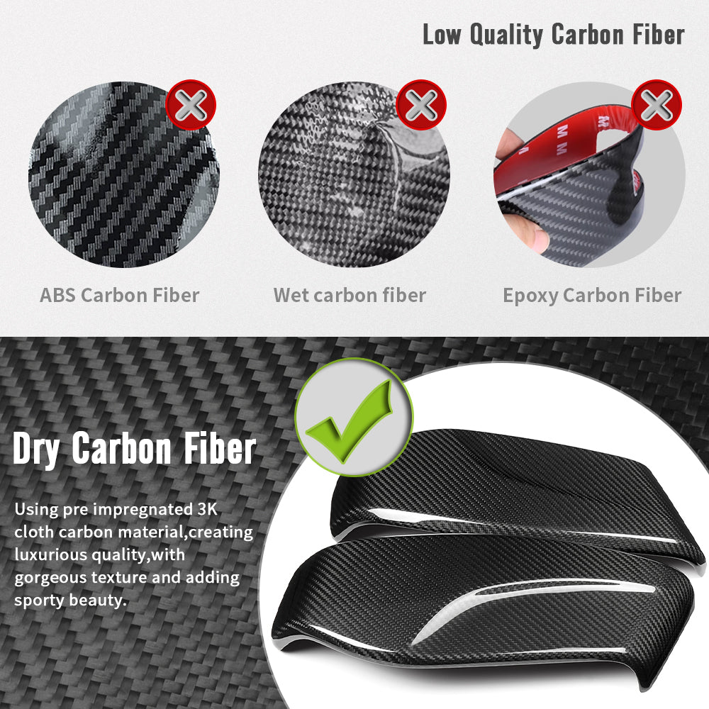 Dry Carbon Fiber Seat Belt Side Cover Trim For Corvette C8 Z51 Z06 Stingray Coupe Convertible 2020 - 2025