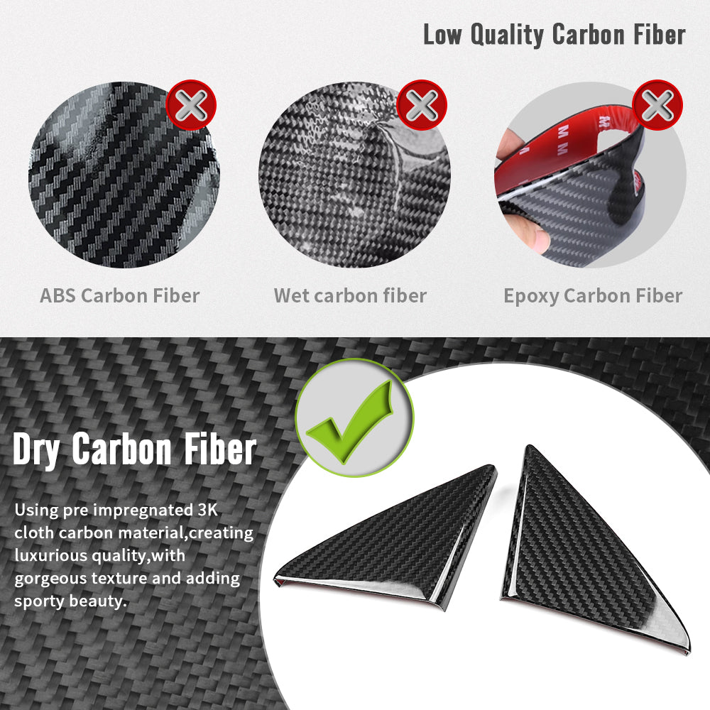 Dry Carbon Fiber Inner Front Door Triangle Cover Trim For Toyota GR Yaris RS RZ Performance 2025 2026, Interior