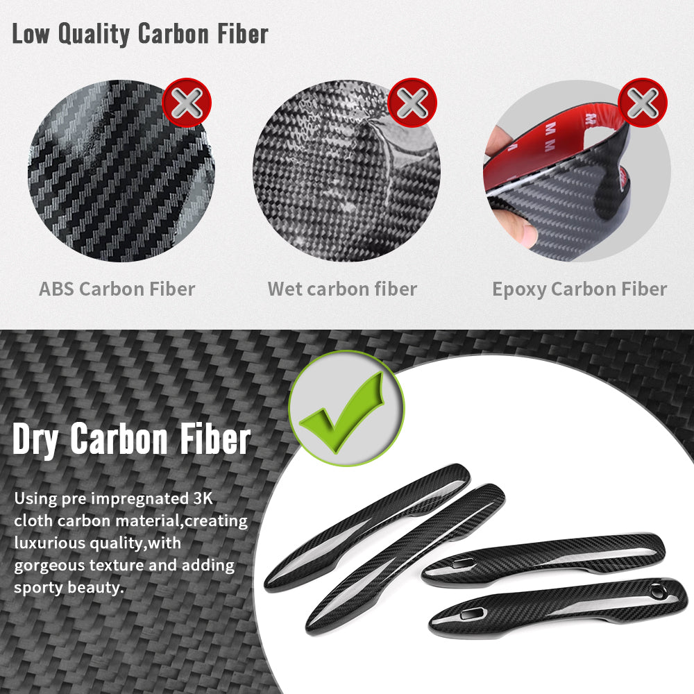 Dry Carbon Fiber 4PCS Door Handle Trim Cover For Toyota GR Corolla Morizo GZEA14 E210 Camry Avalon 2023 2024 2025, Exterior Carbon Accessories