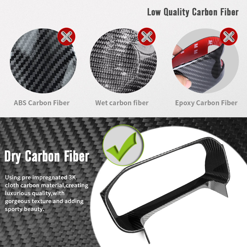 Dry Carbon Fiber Dashboard Cover Trim For Ford Bronco Raptor Outer Banks Badlands 2021-2025, Instrument Cluster Bezel