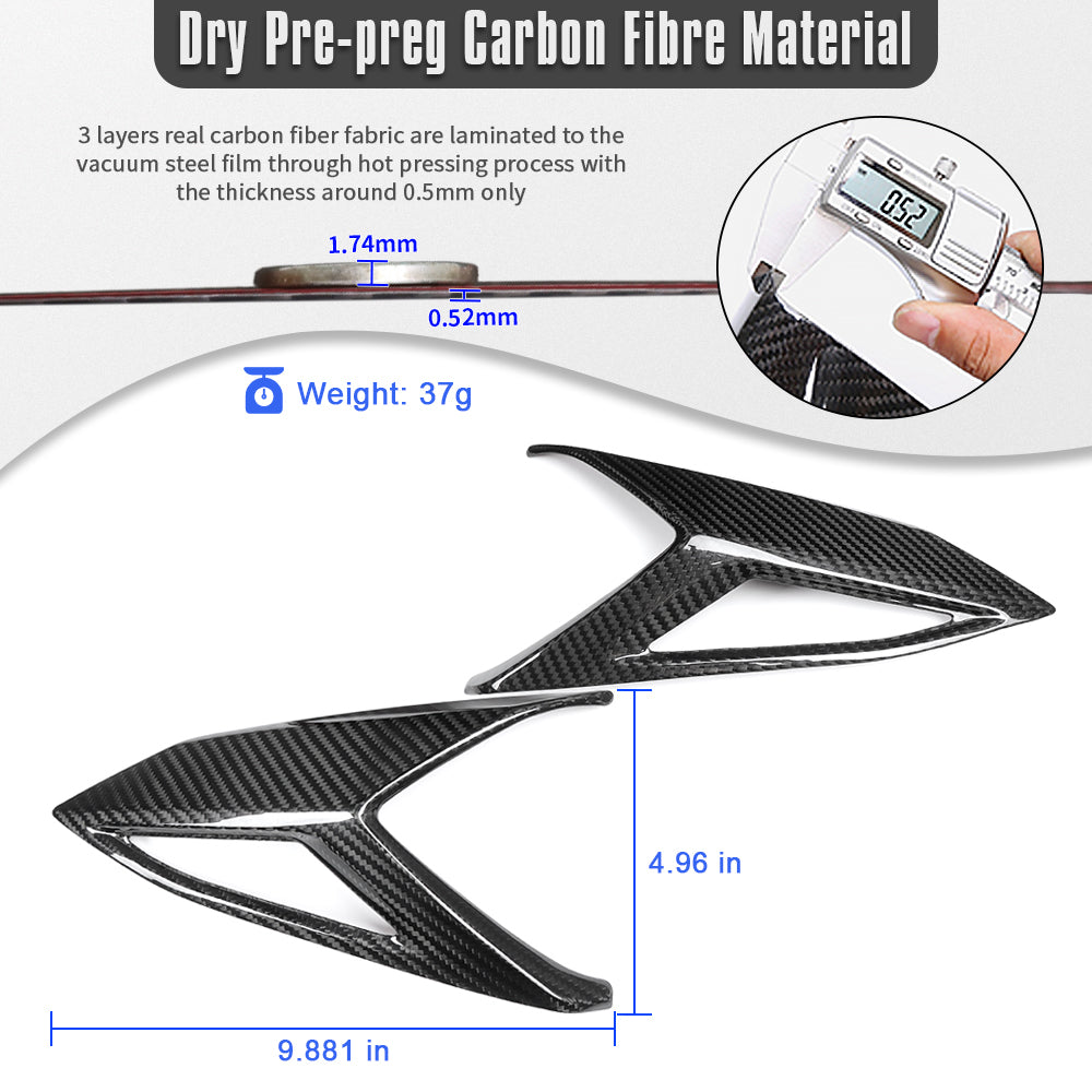 Dry Carbon Fiber Rear Light Lamp Trim For Corvette C8 Z06 Z51 ZR1 E-Ray 2020-2025, Tail Brake Light Cover