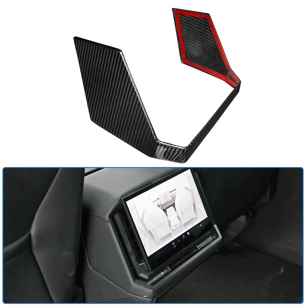For Tesla Cybertruck 2024 2025 Dry Carbon Fiber Rear Display Lower Frame Panel Trim, Interior Accessories