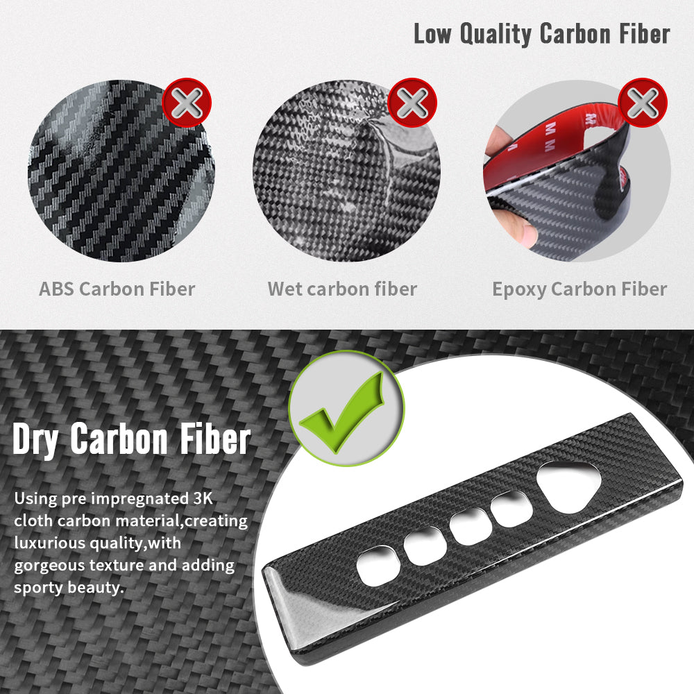 For 2024 2025 Tesla Cybertruck Dry Carbon Fiber Roof Reading Light Lamp Cover Trim