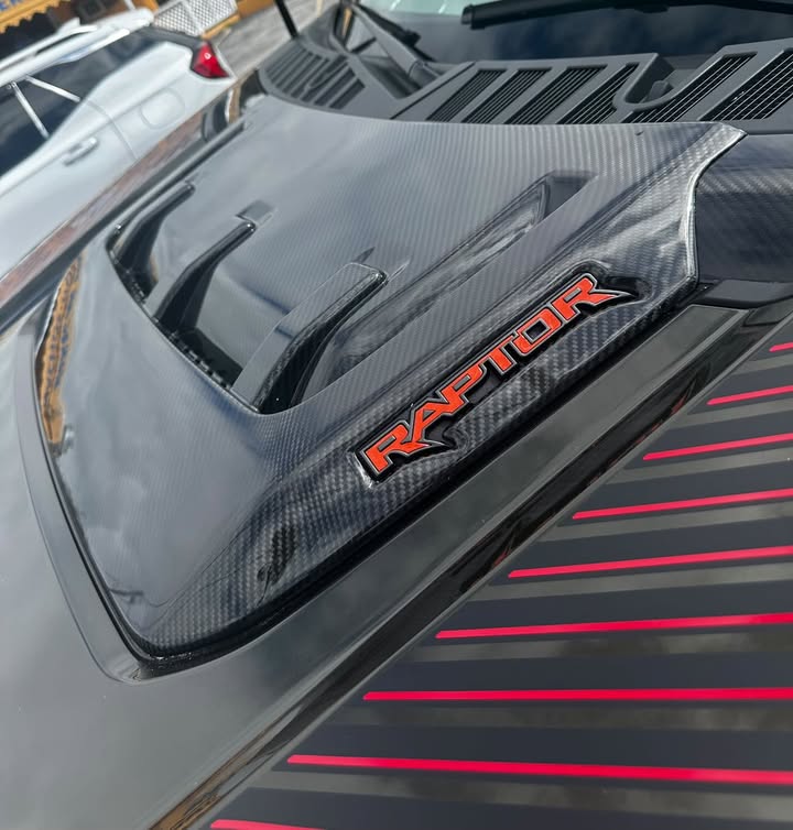 Real Carbon Fiber Car Hood Scoop Front Hood Vent Cover For Ford F-150 F150 Raptor 2021+