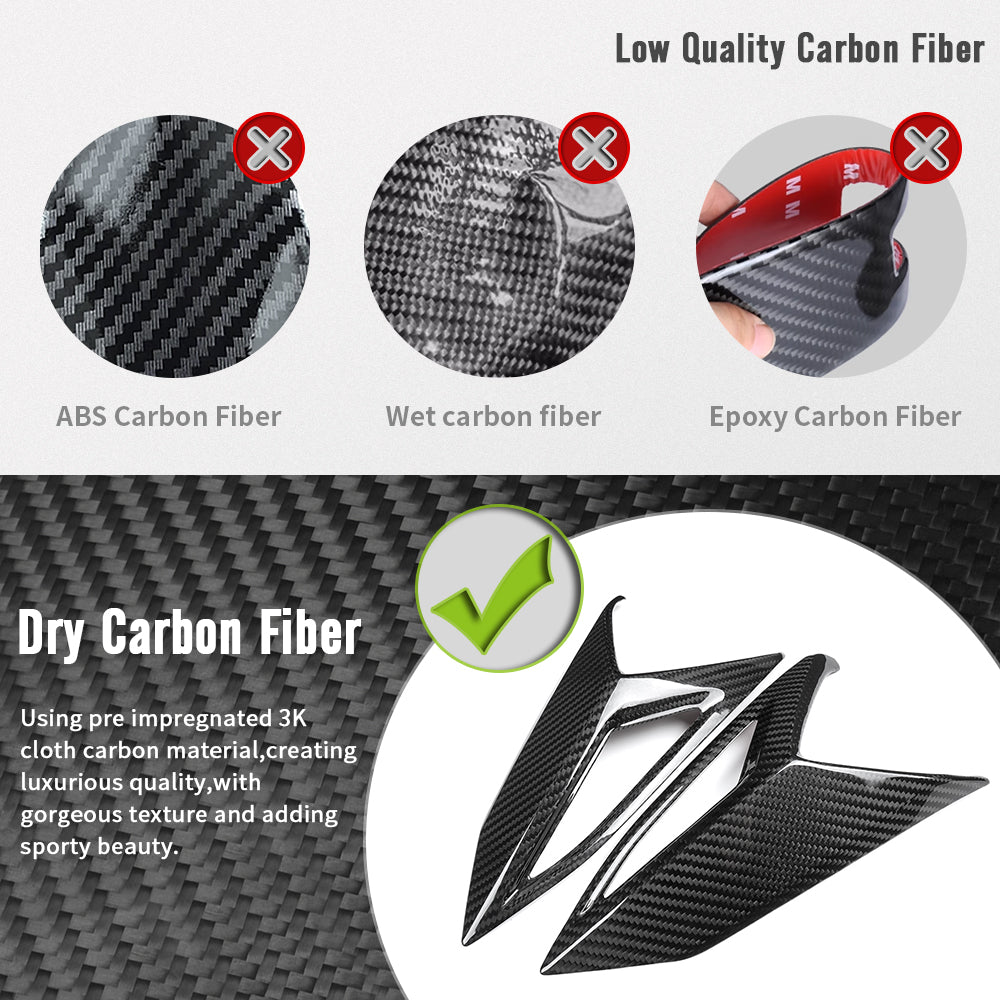 Dry Carbon Fiber Rear Light Lamp Trim For Corvette C8 Z06 Z51 ZR1 E-Ray 2020-2025, Tail Brake Light Cover