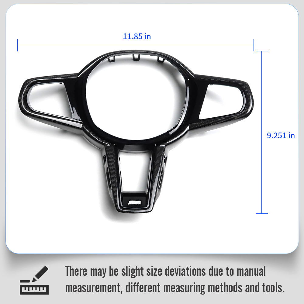 Dry Carbon Fiber Steering Wheel Cover Panel Trim For BMW 2 3 4 Series M3 M4 G20 G21 G22 G80 G81 2024 2025, Replaced Style