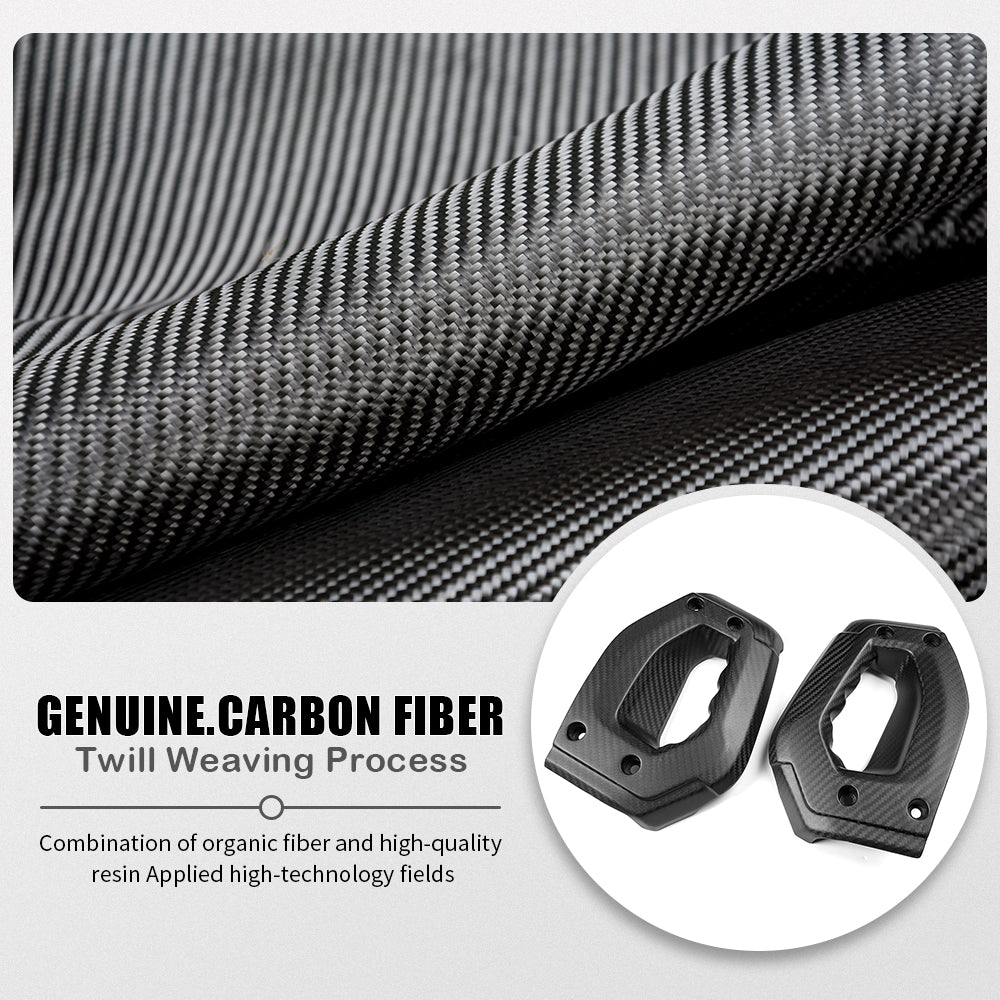 Genuine Carbon Fiber Dashboard Side Grab Handle Cover Trim For Ford Bronco Wildtrak Raptor Outer Banks 2021 2022 2023 2024 2025