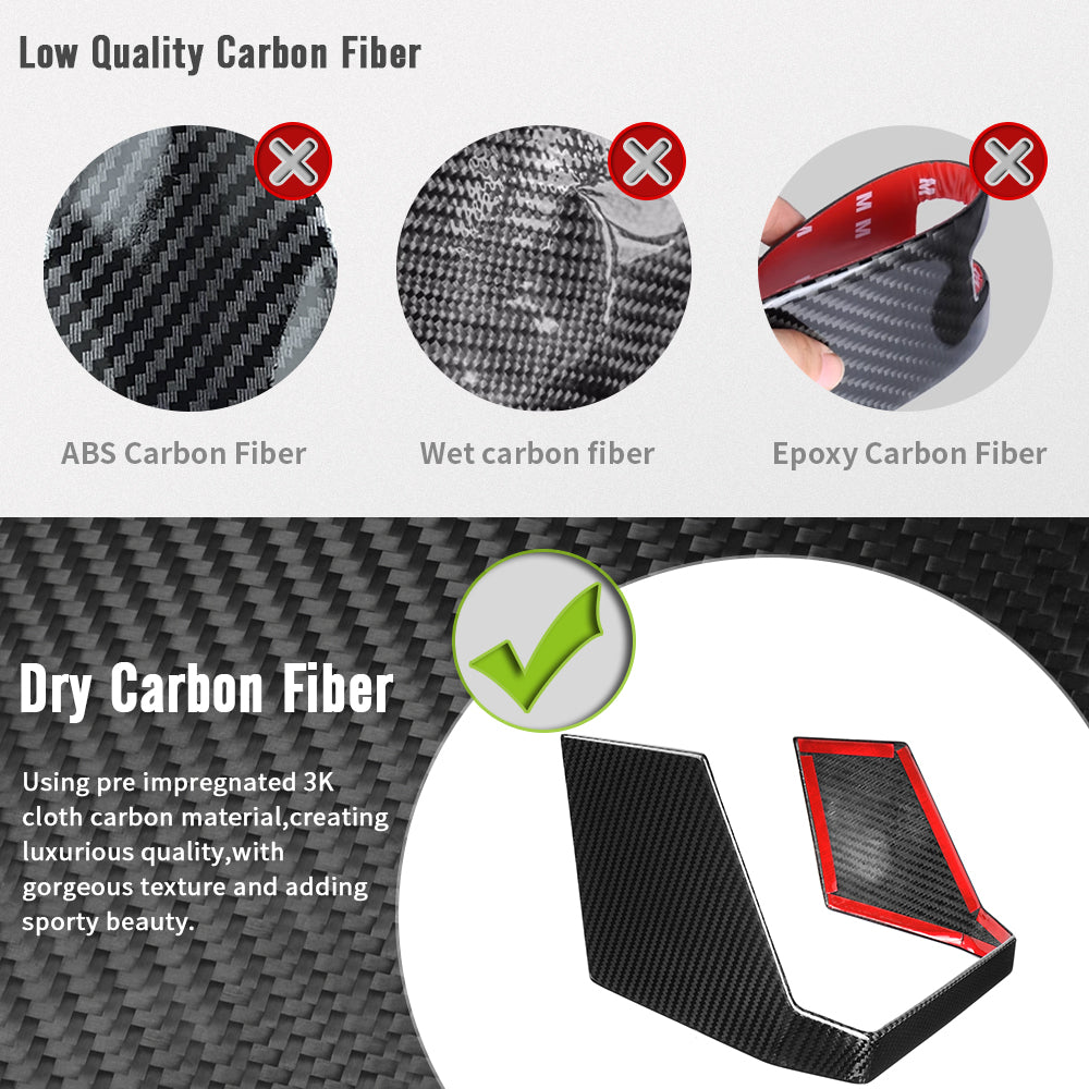 For Tesla Cybertruck 2024 2025 Dry Carbon Fiber Rear Display Lower Frame Panel Trim, Interior Accessories