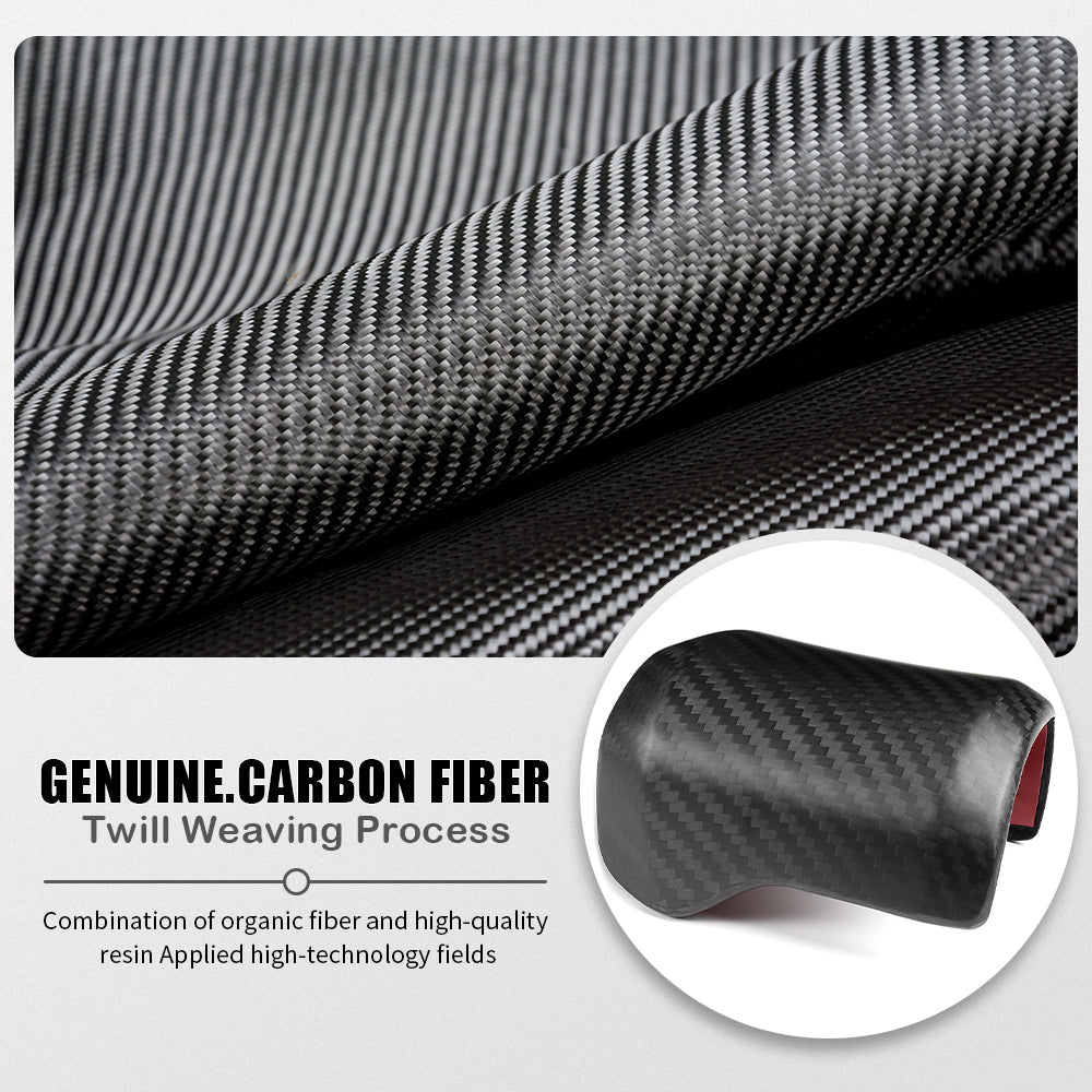 Genuine Carbon Fiber Gear Shift Knob Cover Cap Trim For Ford F-150 Raptor Tremor Limited Platinum Lariat King Ranch 2021 2022 2023 2024 2025