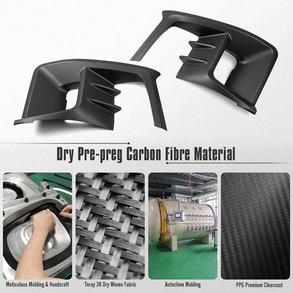 Dry Carbon Fiber Fog Light Cover Trim For Toyota GR Yaris Hatchback 2025 2026, Front Bumper Fog Lamp Frame