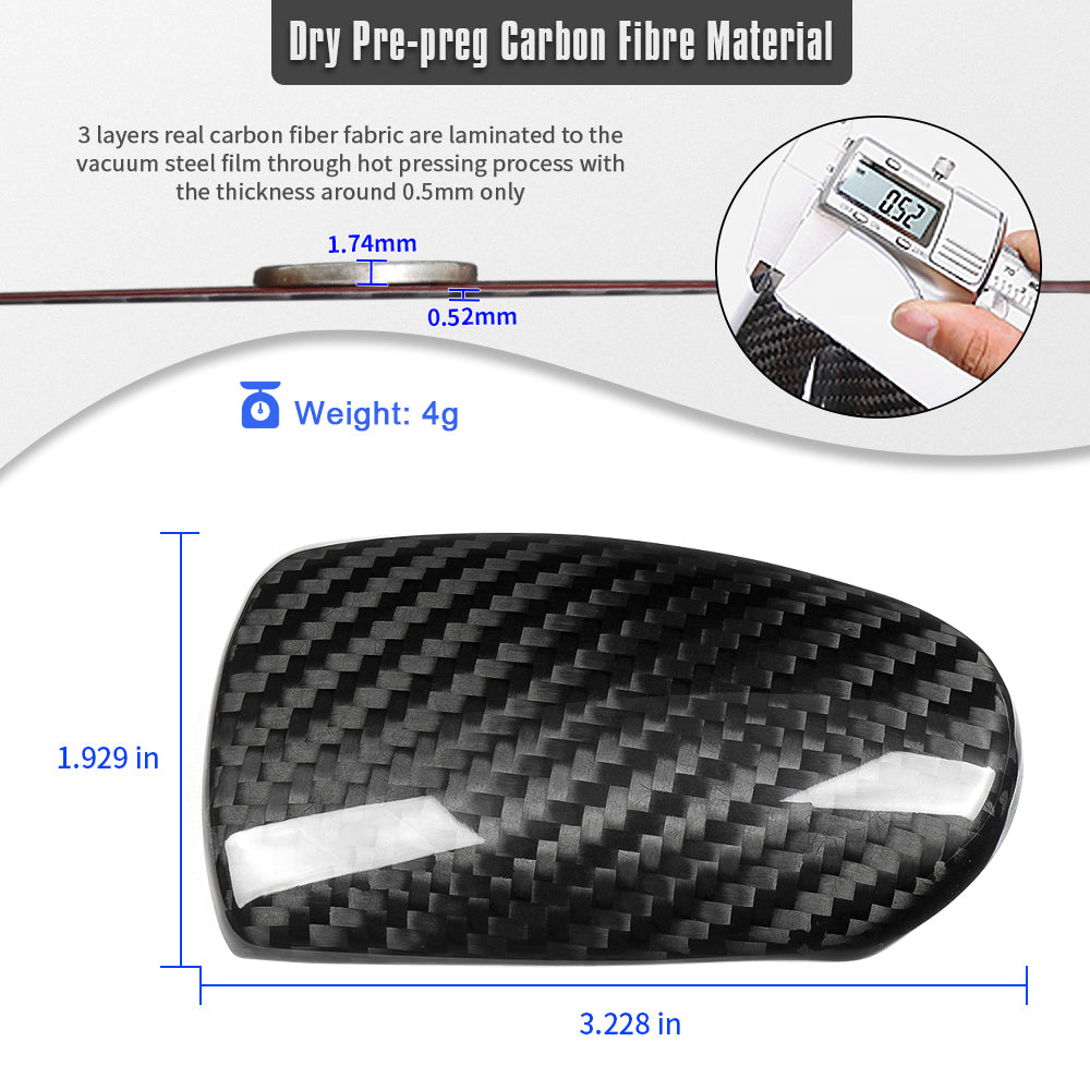 Real Carbon Fiber Gear Shift Knob Cover Trim For Genesis G70 Prestige IK Sport Advanced 2017 - 2025