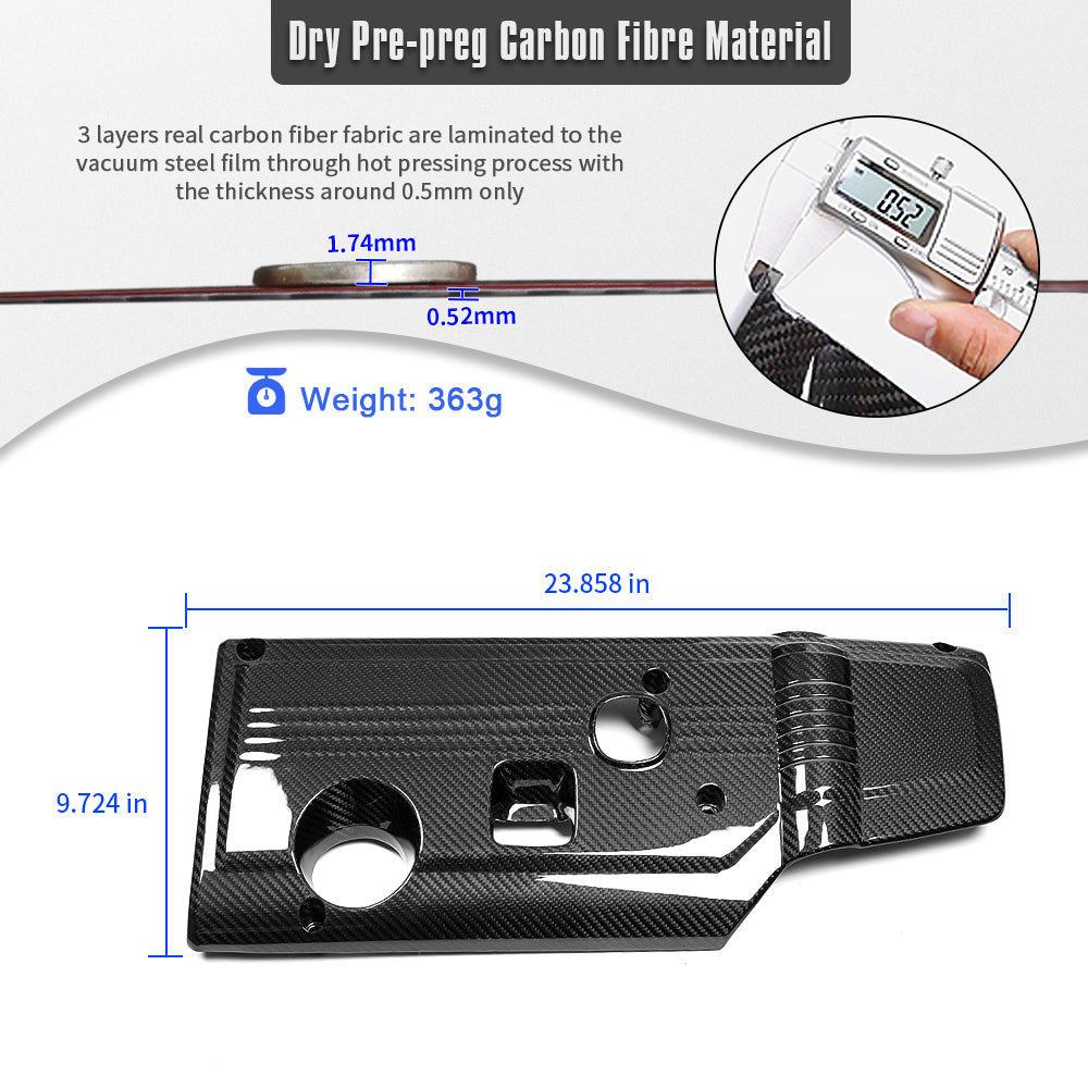 Prepreg Dry Carbon Fiber Engine Hood Cover Trim For Acura Integra Type-S 2023 2024 2025, Replacement