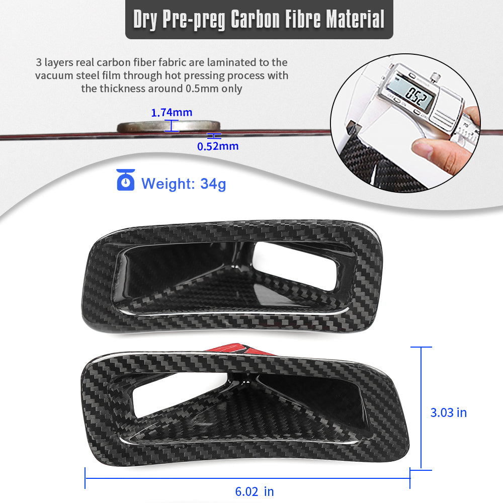 Dry Carbon Fiber Seat Safety Belt Guide Cover Trim for Corvette C8 Z06 Stingray E-Ray 2020+