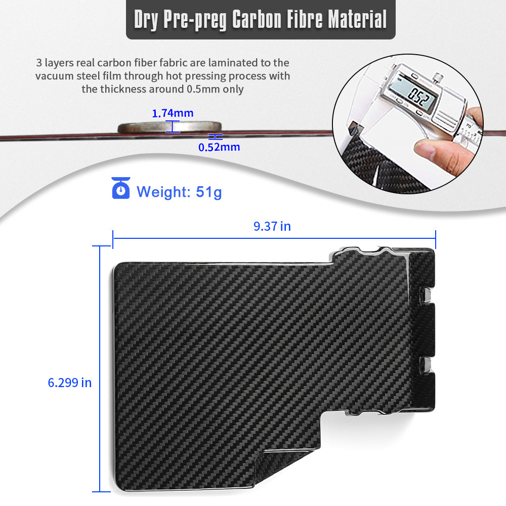 True Carbon Fiber Engine Battery Fuse Box Cover Trim For Ford Mustang S650 Dark Hose GT 2024 2025