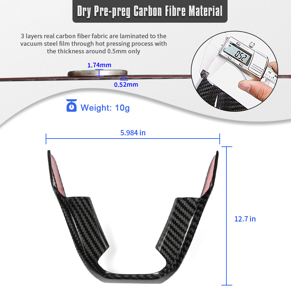 Dry Carbon Fiber Steering Wheel Cover Trim For Lotus Emira I4 V6 GT4 2022 2023 2024 2025