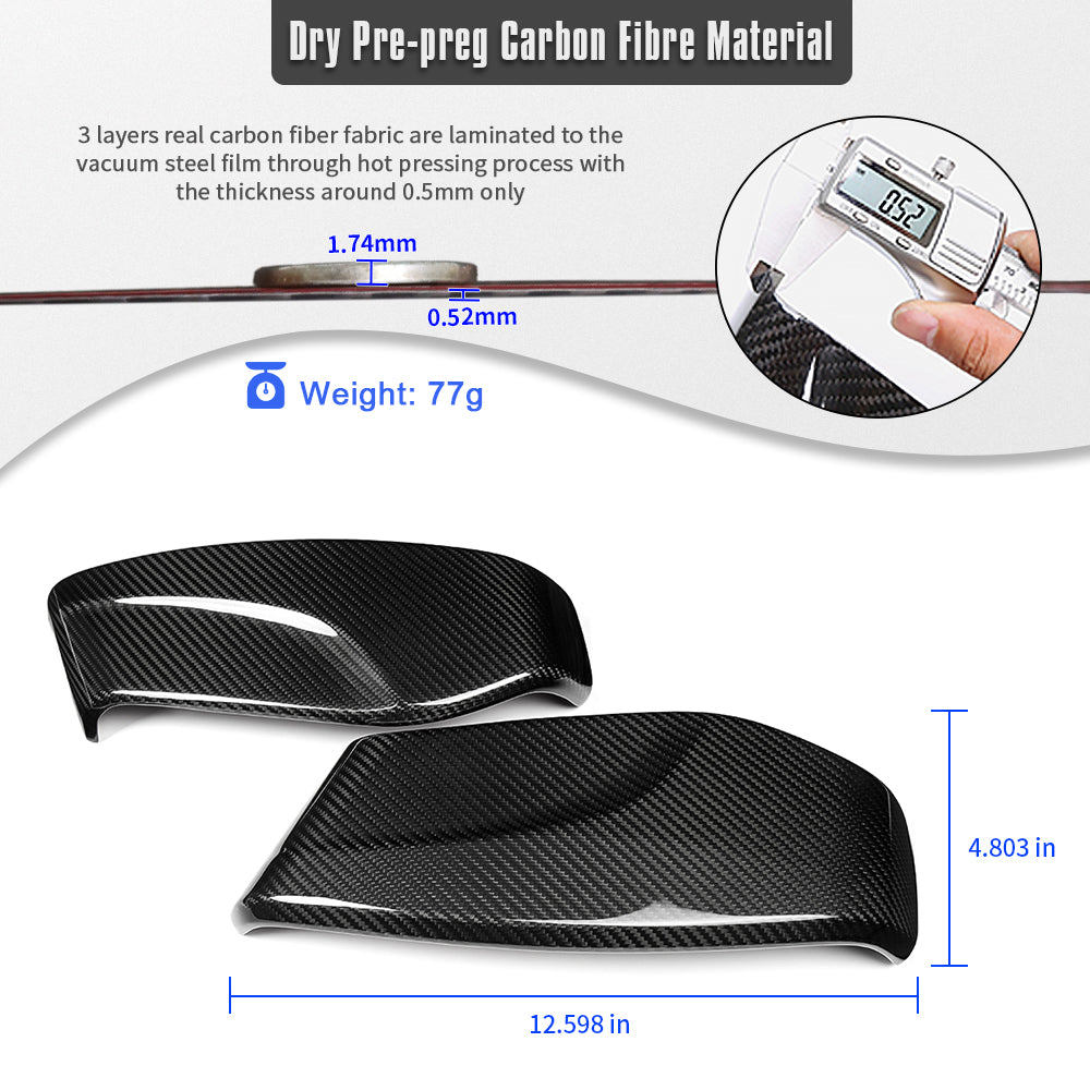 Dry Carbon Fiber Seat Belt Side Cover Trim For Corvette C8 Z51 Z06 Stingray Coupe Convertible 2020 - 2025