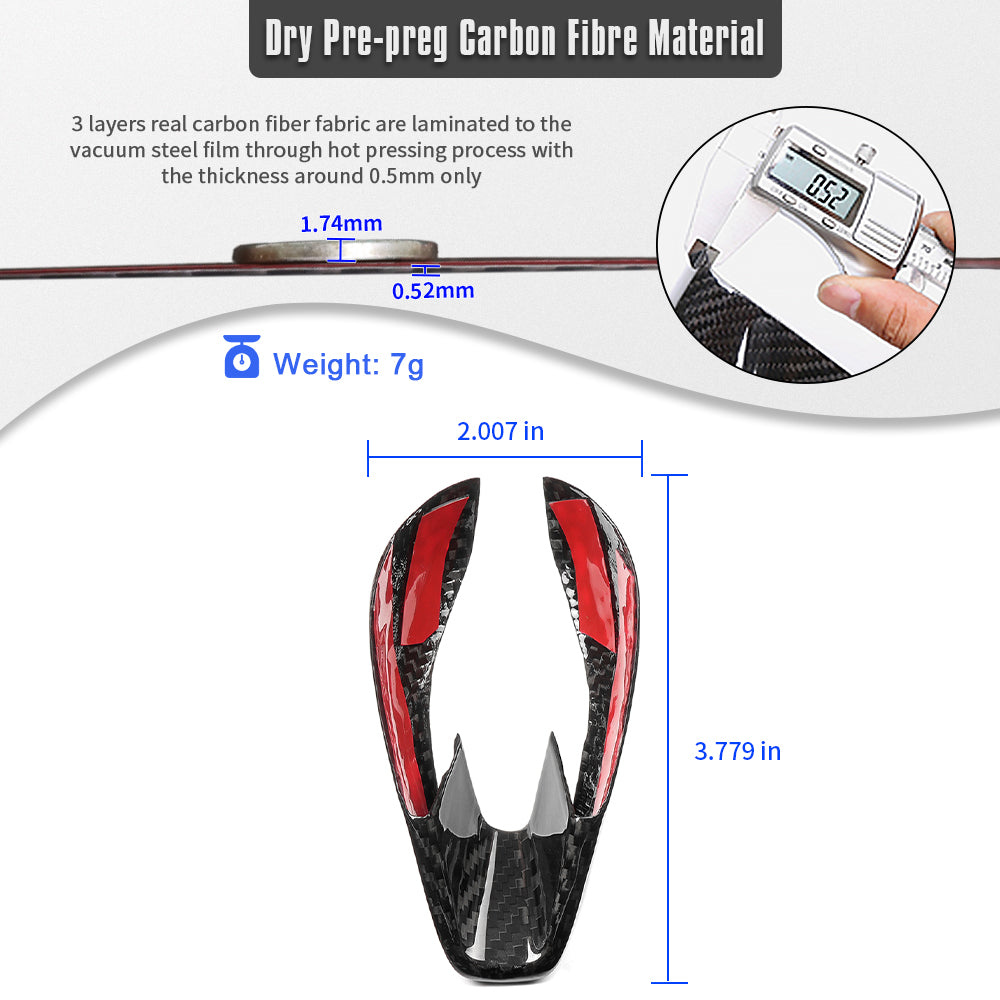 Genuine Dry Carbon Fiber Gear Shift Knob Trim For BMW M3 M4 X3M X4M X5M X6M M Performance G80 G82 G83 G87 F95 F96 F97 F98 2021 2022 2023 2024 2025