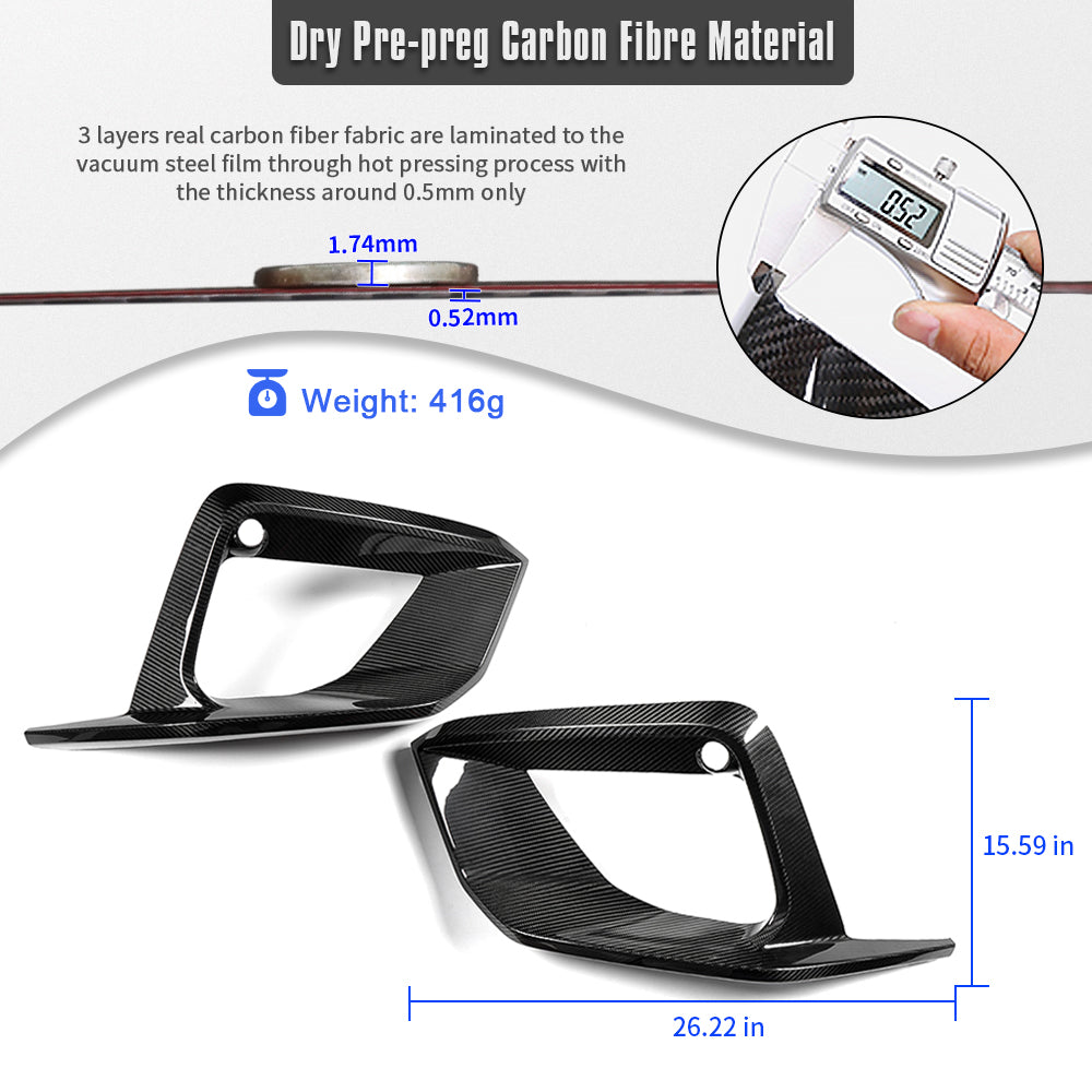 Real Carbon Fiber Fog Light Cover Trim For Acura Integra Type S DE5 2023 2024 2025, Front Bumper Fog Lamp Grille Bezel