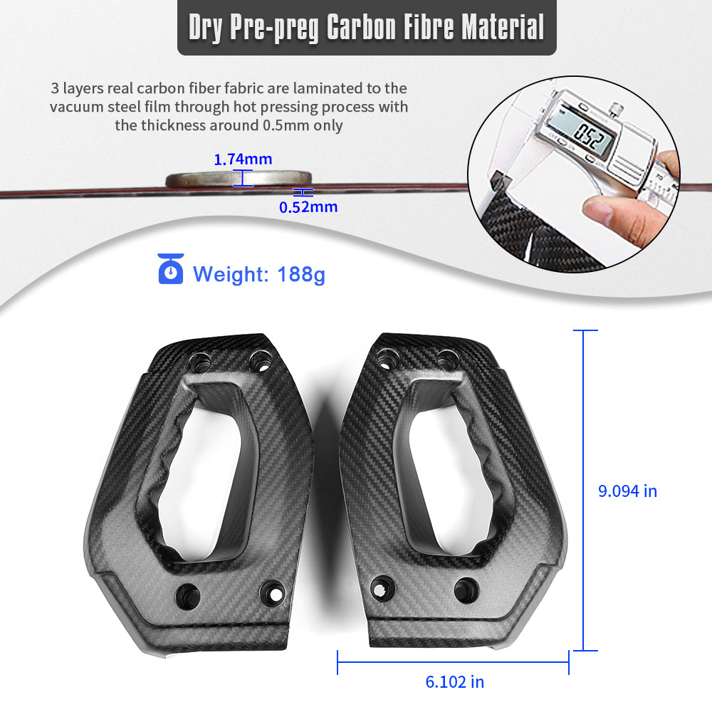 Genuine Carbon Fiber Dashboard Side Grab Handle Cover Trim For Ford Bronco Wildtrak Raptor Outer Banks 2021 2022 2023 2024 2025