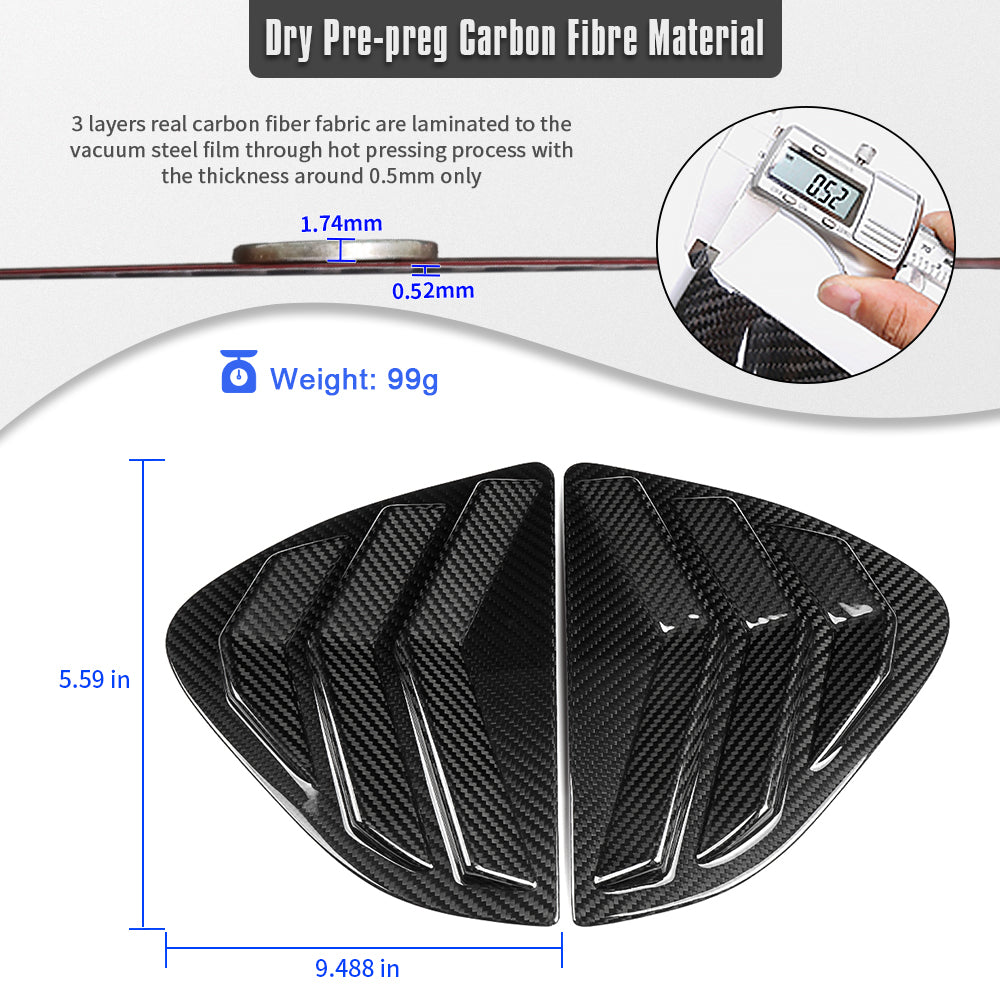 Dry Carbon Fiber Rear Window Louvers Trim For Lexus IS 300 350 500 F Sport 2021 -2025