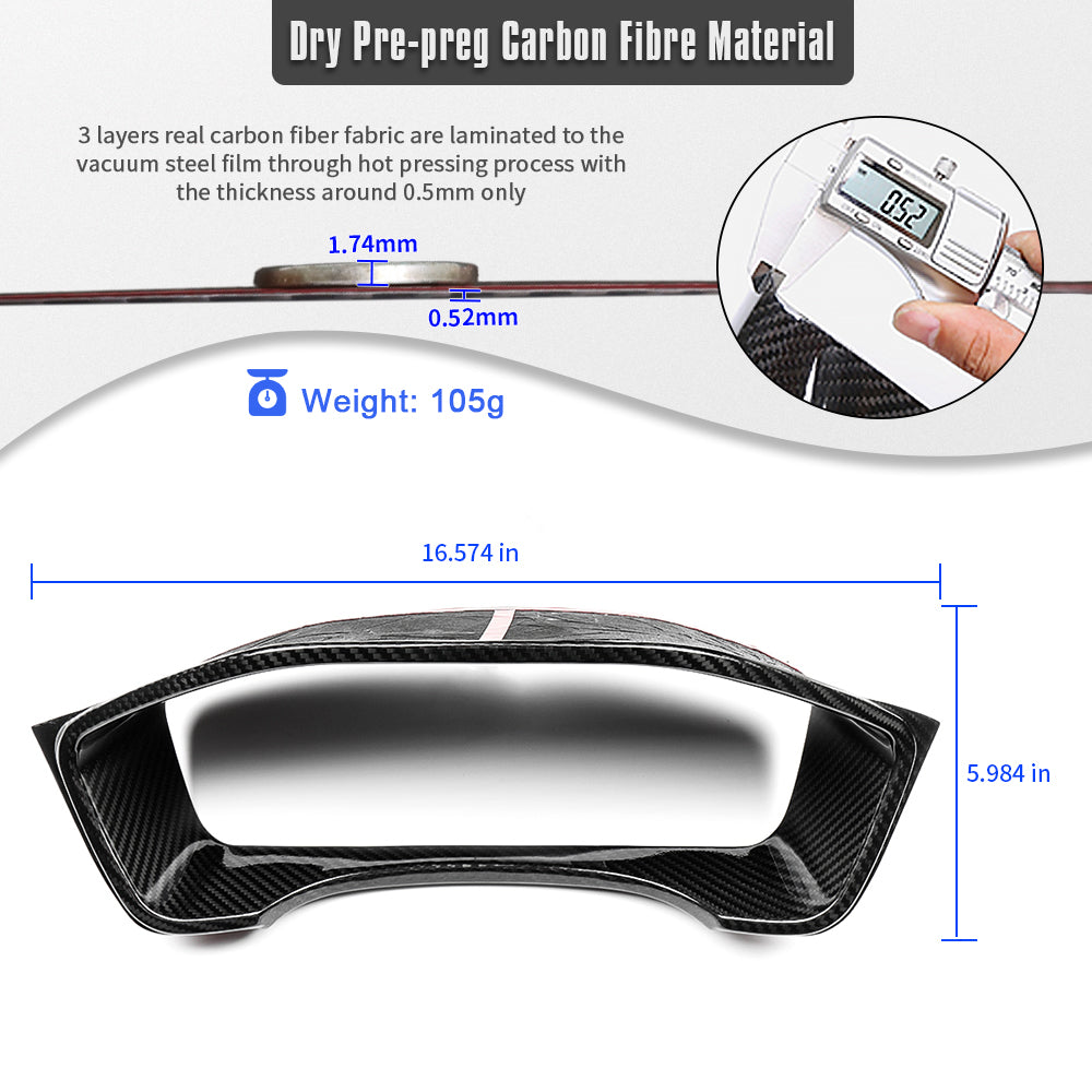 Real Carbon Fiber Dashboard Hood Speedometer Cover For Acura Integra Type S A-spec 2022+