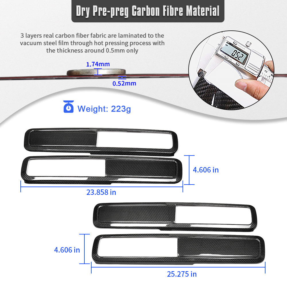 Real Carbon Fiber Inner Door Handle Cover Trim For Mercedes Benz G Class G500 G63 W463A W464 AMG 2019-2025