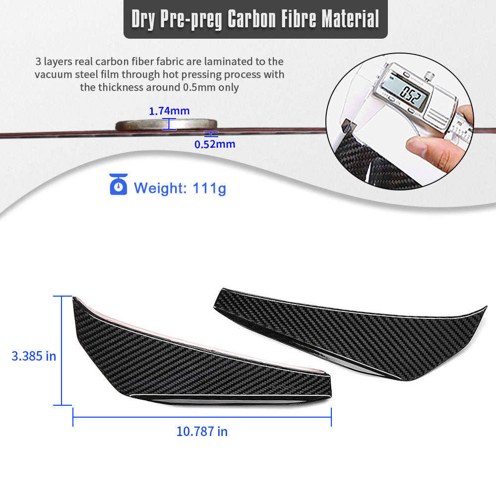 Motorsport-Grade Carbon Fiber Front Side Canards For Corvette C8 Z06 2023 2024 2025, Front Body Diffuser Fins