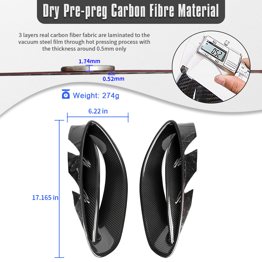 Prepreg Dry Carbon Fiber Side Fender Vent Trim For Lotus Emira I4 V6 2022 2023 2024 2025, Exterior Trim