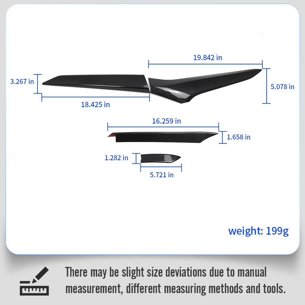 Dry Carbon Fiber Side Door Handle Spoiler Trims For Corvette C8 Z06 2020-2025, Carbon Sticker