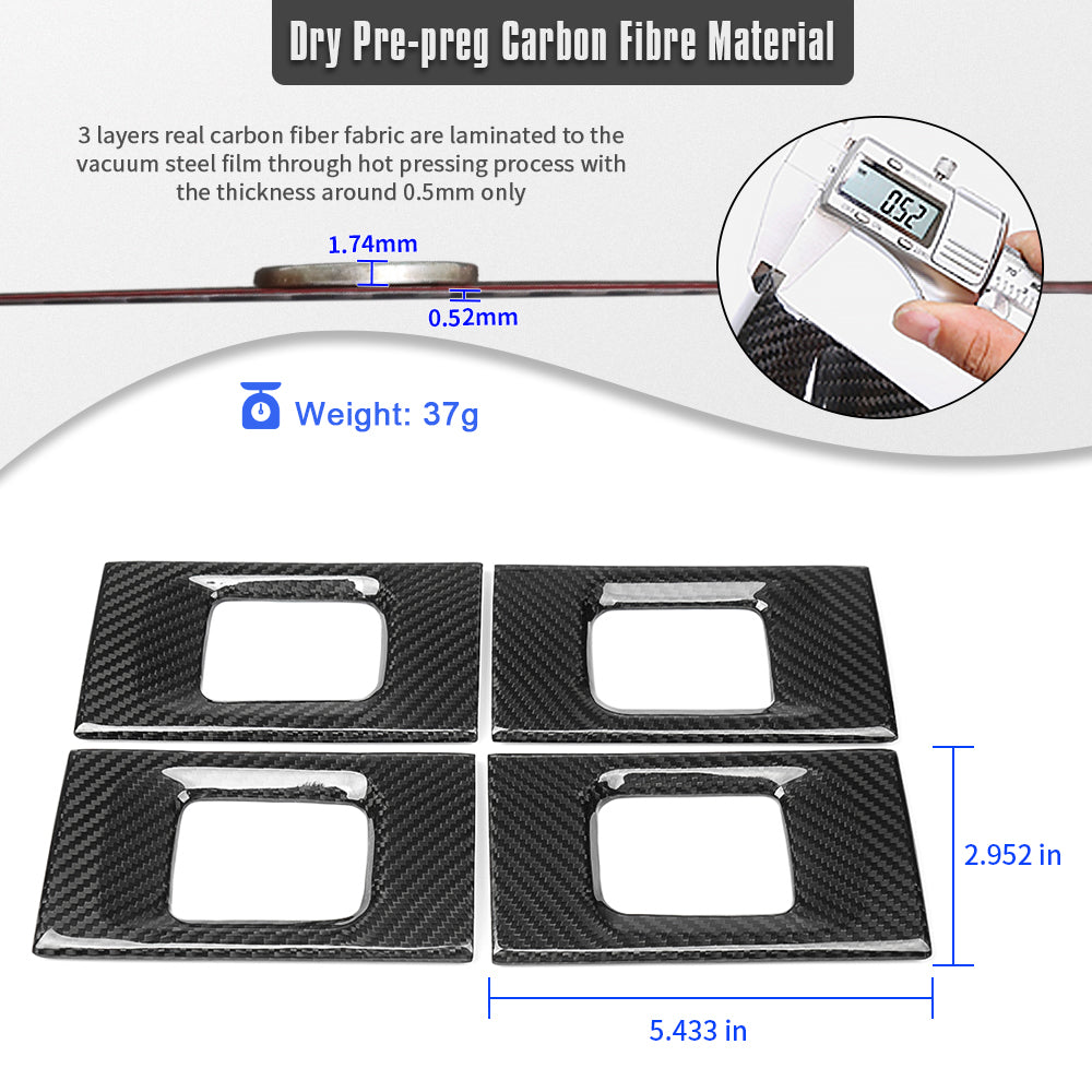 Real Carbon Fiber Interior Door Handle Grab Trim For Mercedes Benz G Class G500 G63 W463A W464 2019-2025
