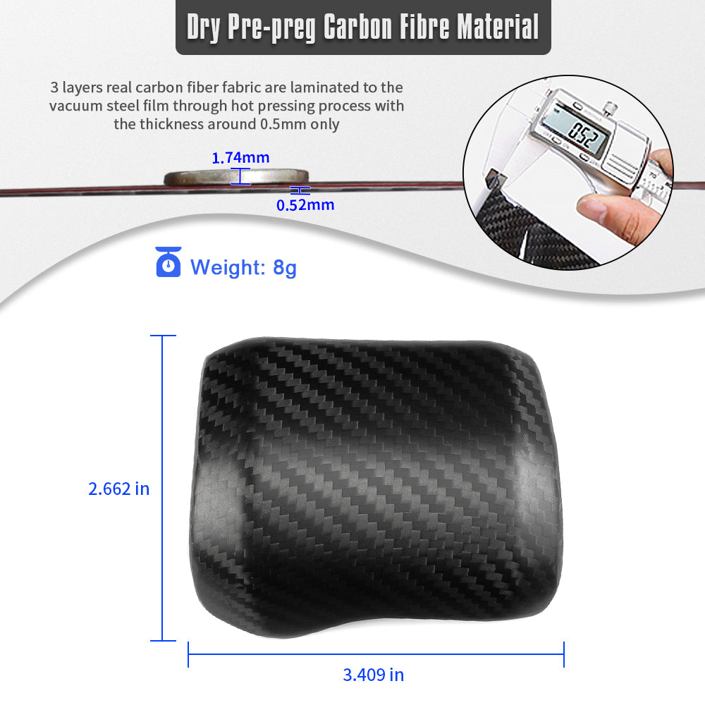 Genuine Carbon Fiber Gear Shift Knob Cover Cap Trim For Ford F-150 Raptor Tremor Limited Platinum Lariat King Ranch 2021 2022 2023 2024 2025